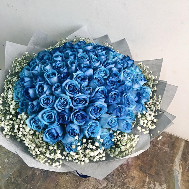 Bó hoa hồng xanh cực hiếm chúc mừng ngày Thầy thuốc Việt Nam